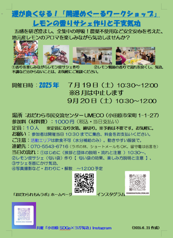 開運めぐーるワークショップ　干支の気功の画像